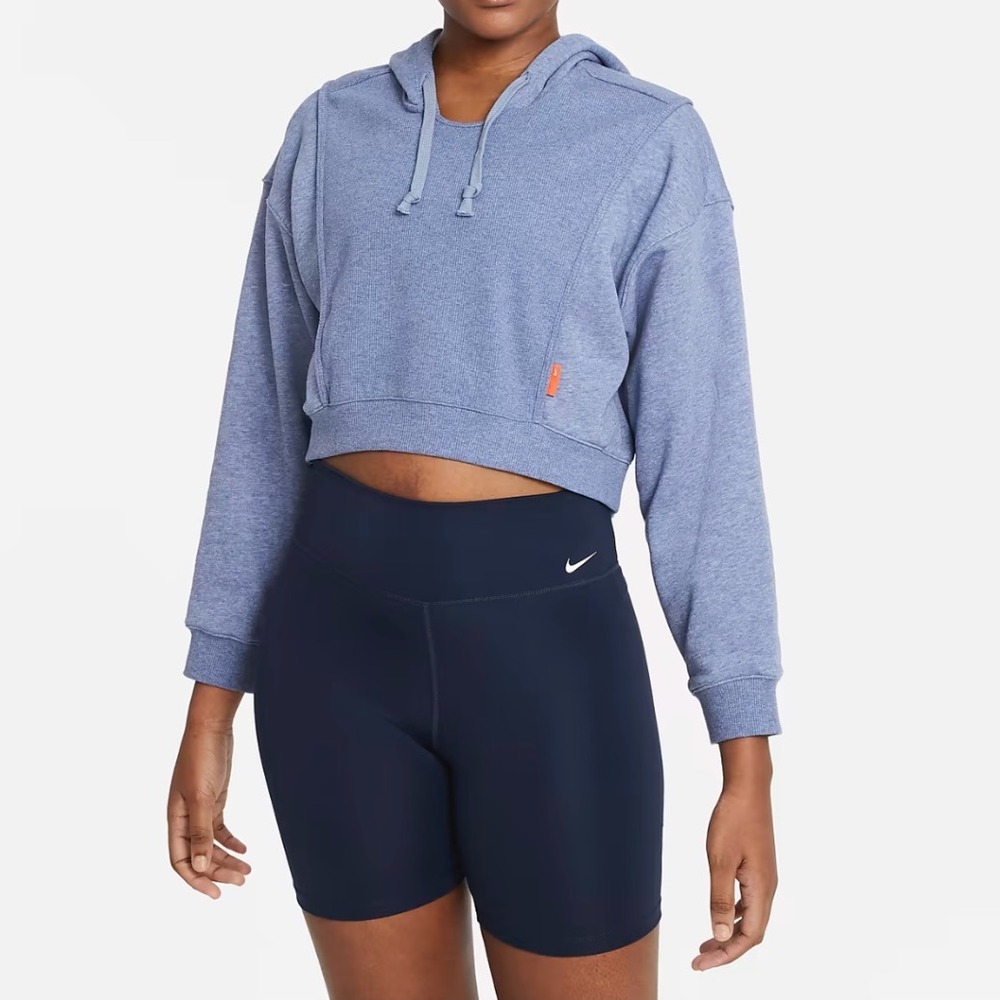 Nike Women's Cropped Hoodie Blue‎ Pullover Long Sleeve Activewear Casual